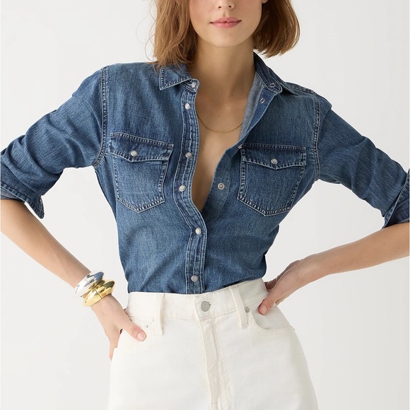 J. Crew Tops - J Crew Chambray Denim Shirt